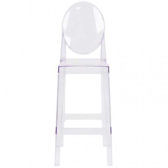 Ghost Barstool with Oval Back in Transparent Crystal