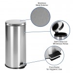 Stainless Steel Fingerprint Resistant Soft Close, Step Trash Can - 30L (7.9 Gallons)