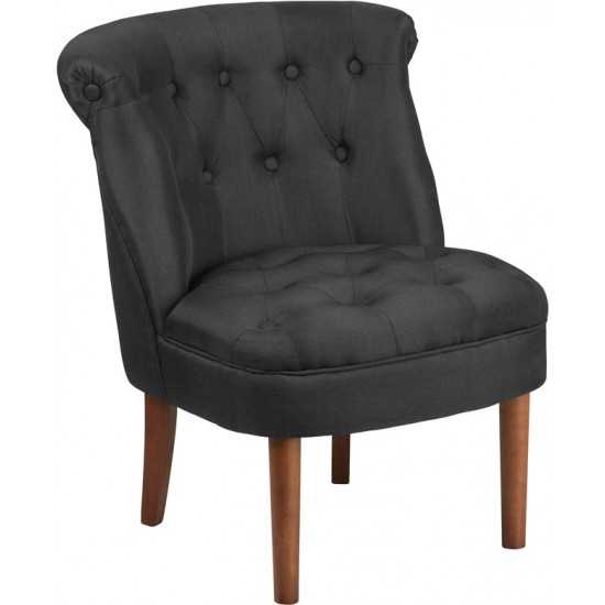 Black Fabric Tufted Chair