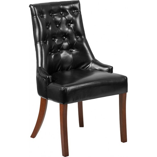 HERCULES Paddington Series Black LeatherSoft Tufted Chair