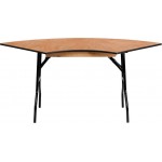 5.5 ft. x 2.5 ft. Serpentine Wood Folding Banquet Table