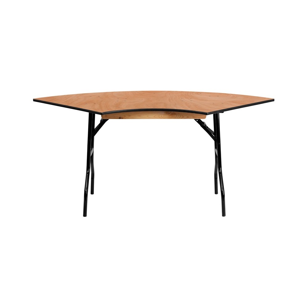 5.5 ft. x 2.5 ft. Serpentine Wood Folding Banquet Table 5.5 ft. x 2.5 ft. Serpentine Wood Folding Banquet Table