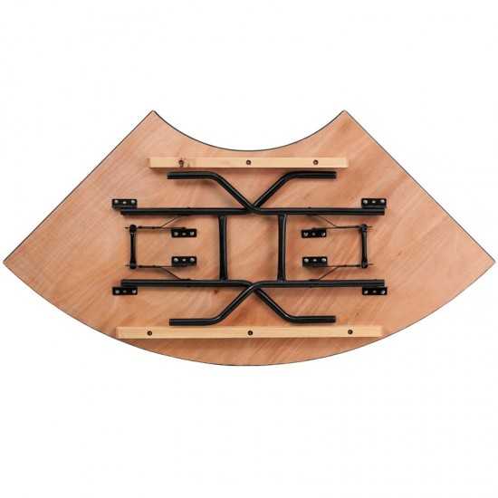 5.5 ft. x 2.5 ft. Serpentine Wood Folding Banquet Table