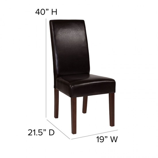 Greenwich Series Brown LeatherSoft Parsons Chair