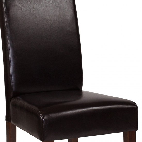 Greenwich Series Brown LeatherSoft Parsons Chair