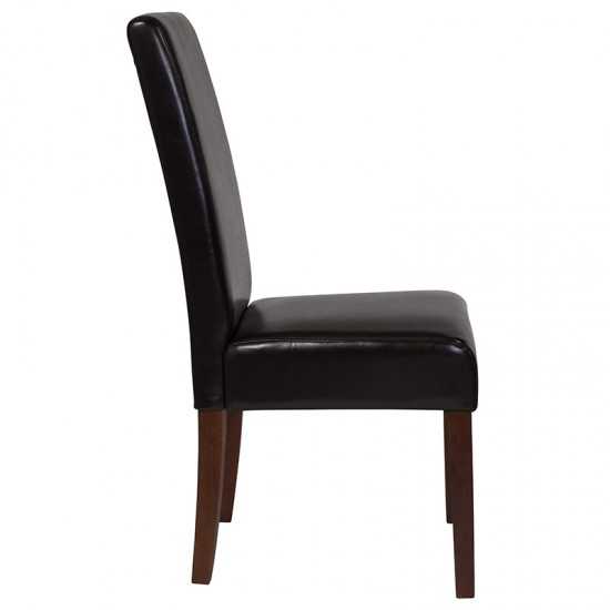 Greenwich Series Brown LeatherSoft Parsons Chair