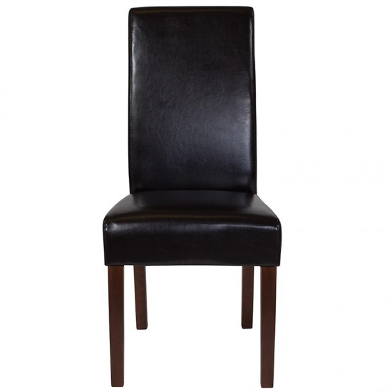 Greenwich Series Brown LeatherSoft Parsons Chair