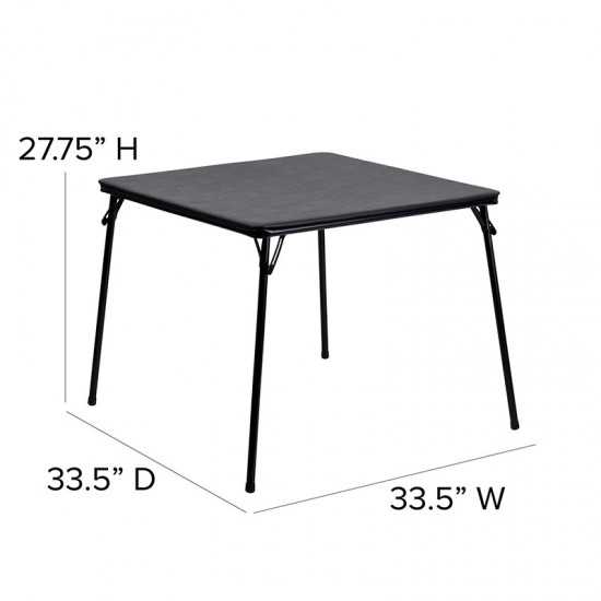 5 Piece Black Folding Card Table and Chair Set