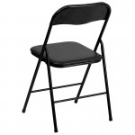 5 Piece Black Folding Card Table and Chair Set