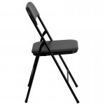 5 Piece Black Folding Card Table and Chair Set