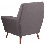 HERCULES Kensington Series Contemporary Gray Fabric Tufted Arm Chair