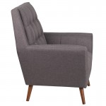 HERCULES Kensington Series Contemporary Gray Fabric Tufted Arm Chair