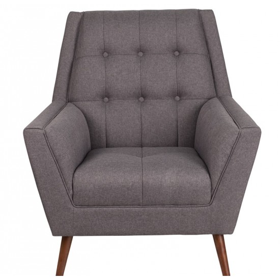 HERCULES Kensington Series Contemporary Gray Fabric Tufted Arm Chair