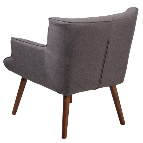 HERCULES Hayes Series Gray Fabric Tufted Arm Chair