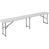 10.25''W x 71''L Bi-Fold Granite White Plastic Bench with Carrying Handle