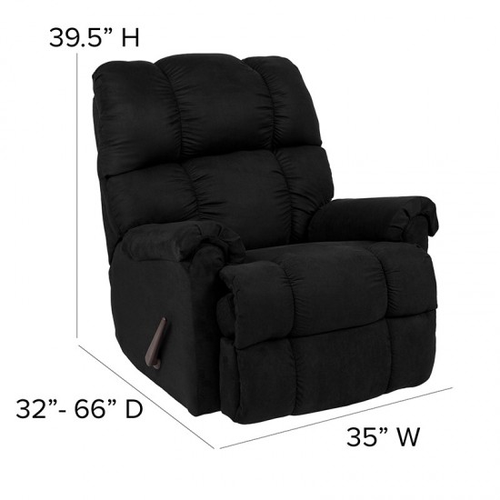 Sierra Black Microfiber Rocker Recliner