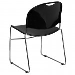 880 lb. Capacity Black Ultra-Compact Stack Chair with Chrome Frame