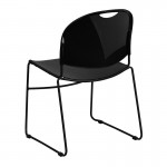 880 lb. Capacity Black Ultra-Compact Stack Chair with Black Powder Coated Frame