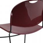 880 lb. Capacity Burgundy Ultra-Compact Stack Chair with Black Powder Coated Frame