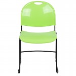 880 lb. Capacity Green Ultra-Compact Stack Chair with Black Powder Coated Frame