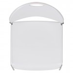 880 lb. Capacity White Ultra-Compact Stack Chair with Silver Powder Coated Frame
