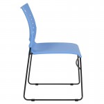 881 lb. Capacity Blue Sled Base Stack Chair with Air-Vent Back