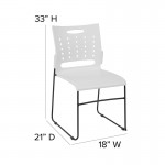 881 lb. Capacity White Sled Base Stack Chair with Air-Vent Back