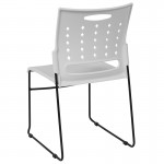 881 lb. Capacity White Sled Base Stack Chair with Air-Vent Back