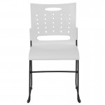 881 lb. Capacity White Sled Base Stack Chair with Air-Vent Back
