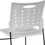 881 lb. Capacity White Sled Base Stack Chair with Air-Vent Back