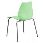 770 lb. Capacity Green Stack Chair with Lumbar Support and Silver Frame