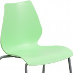 770 lb. Capacity Green Stack Chair with Lumbar Support and Silver Frame