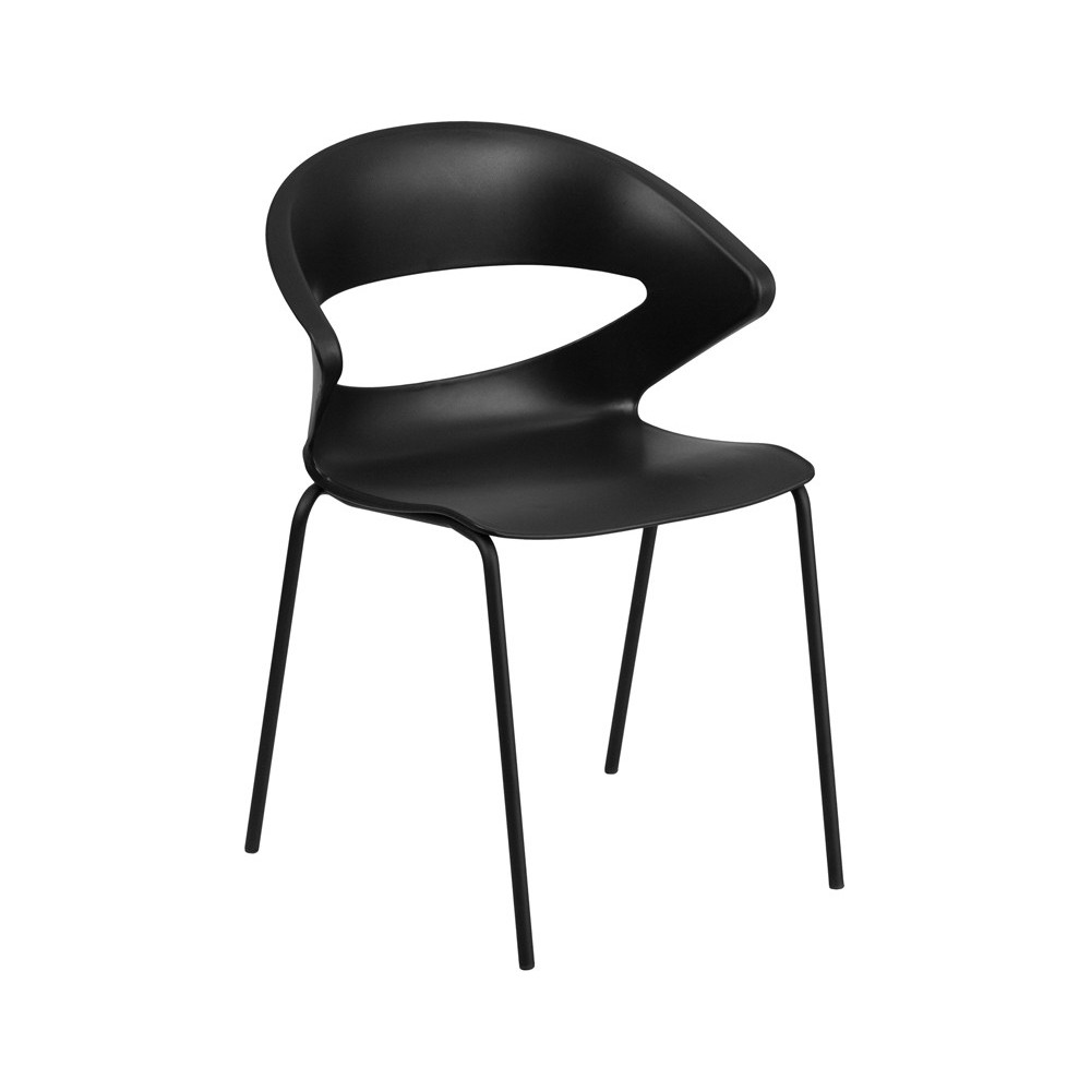 440 lb. Capacity Black Stack Chair