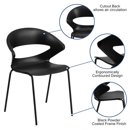 440 lb. Capacity Black Stack Chair