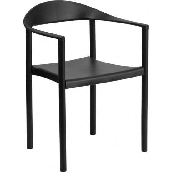 1000 lb. Capacity Black Plastic Cafe Stack Chair