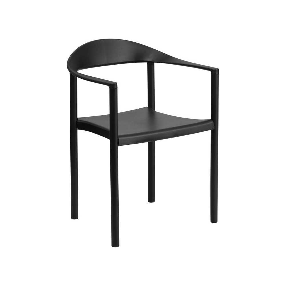 1000 lb. Capacity Black Plastic Cafe Stack Chair