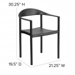 1000 lb. Capacity Black Plastic Cafe Stack Chair