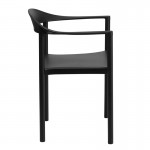 1000 lb. Capacity Black Plastic Cafe Stack Chair