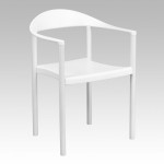 1000 lb. Capacity White Plastic Cafe Stack Chair