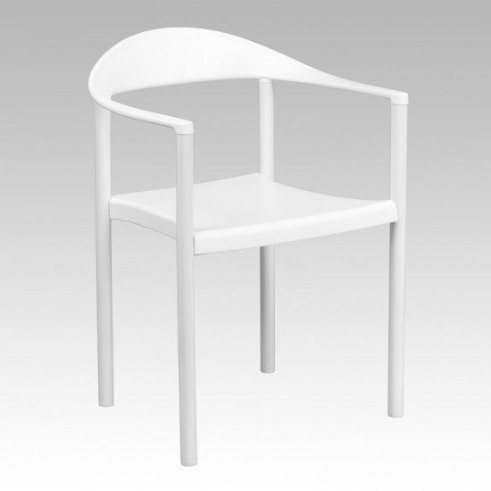 1000 lb. Capacity White Plastic Cafe Stack Chair