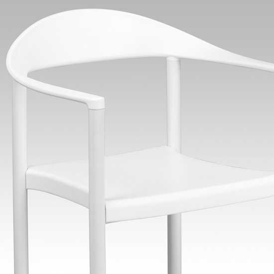 1000 lb. Capacity White Plastic Cafe Stack Chair