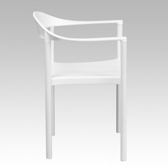 1000 lb. Capacity White Plastic Cafe Stack Chair