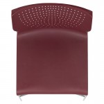 661 lb. Capacity Burgundy Full Back Stack Chair with Gray Powder Coated Frame