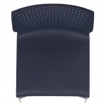 661 lb. Capacity Navy Full Back Stack Chair with Gray Powder Coated Frame