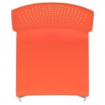 661 lb. Capacity Orange Full Back Stack Chair with Gray Powder Coated Frame