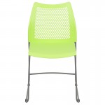 661 lb. Capacity Green Stack Chair with Air-Vent Back and Gray Powder Coated Sled Base