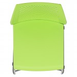 661 lb. Capacity Green Stack Chair with Air-Vent Back and Gray Powder Coated Sled Base