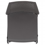 661 lb. Capacity Gray Stack Chair with Air-Vent Back and Black Powder Coated Sled Base