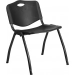 880 lb. Capacity Black Plastic Stack Chair