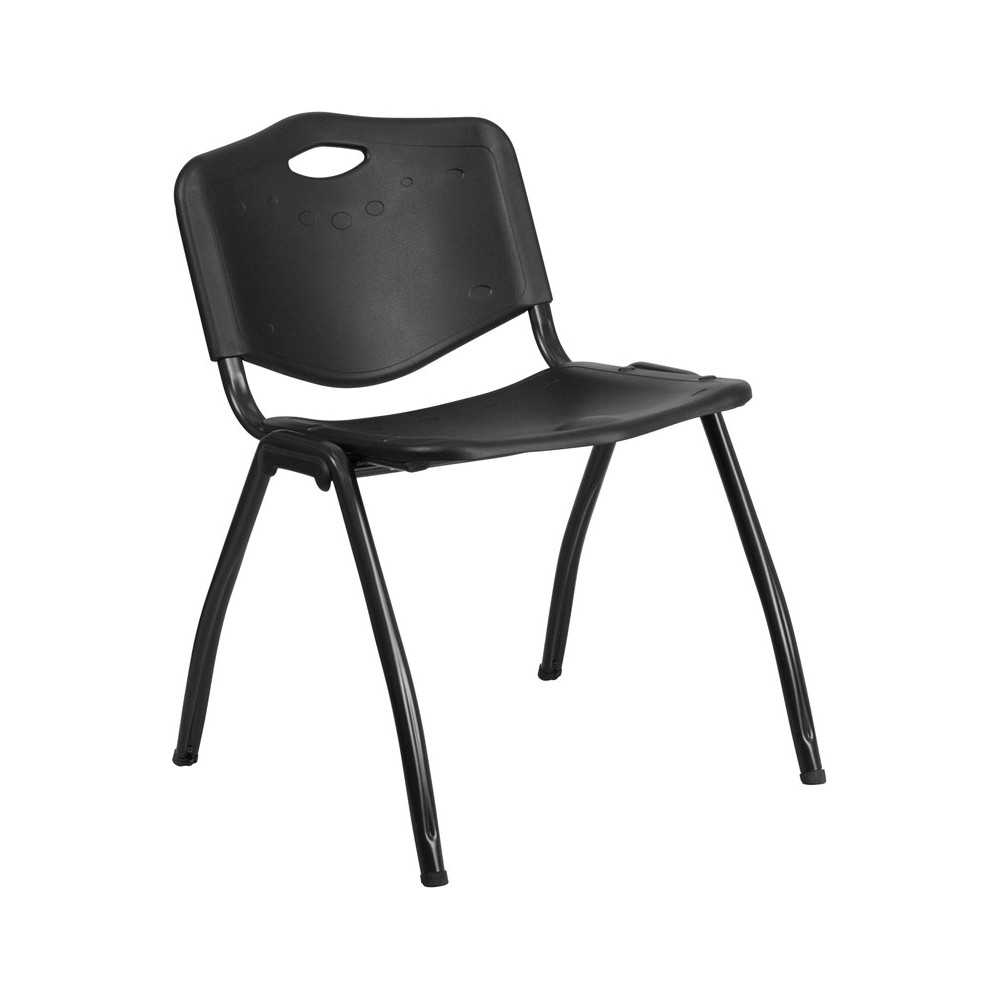 880 lb. Capacity Black Plastic Stack Chair